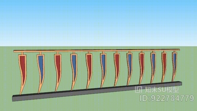 栏杆SU模型下载【ID:922784779】