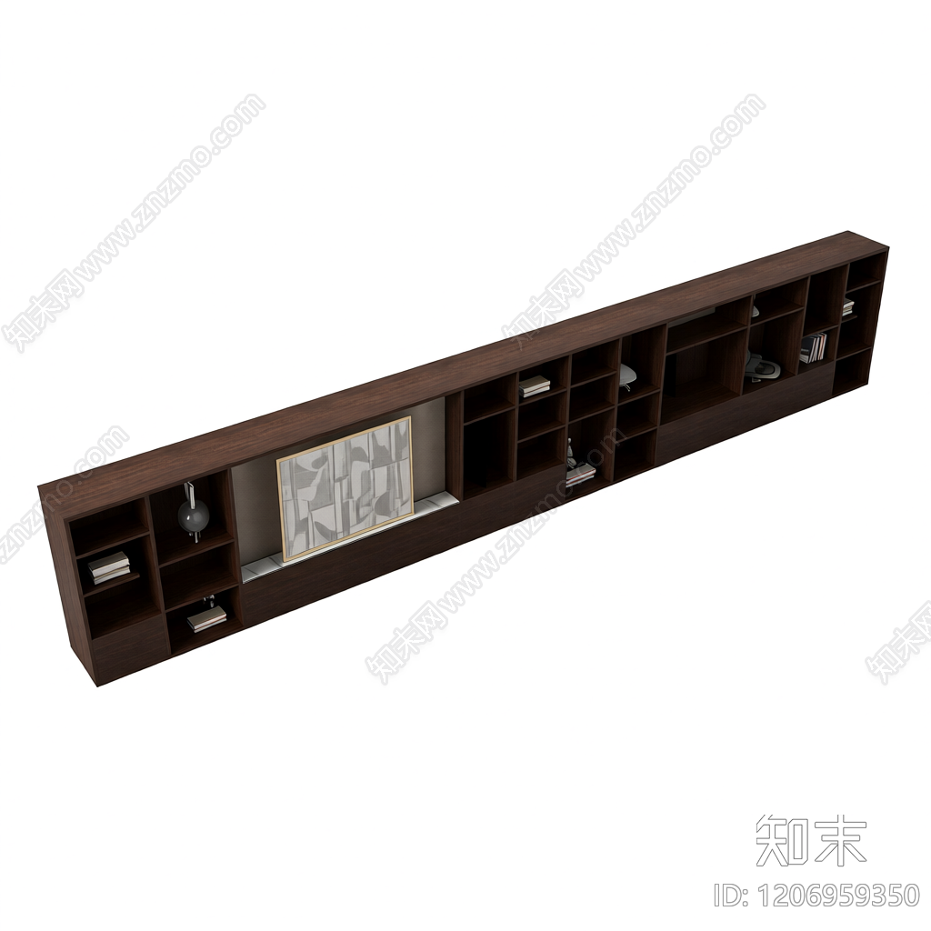 深色电视墙组合柜3D模型下载【ID:1206959350】