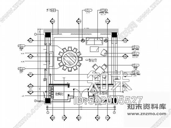 施工图江苏某度假酒店餐厅包房B装修图施工图下载【ID:532005527】