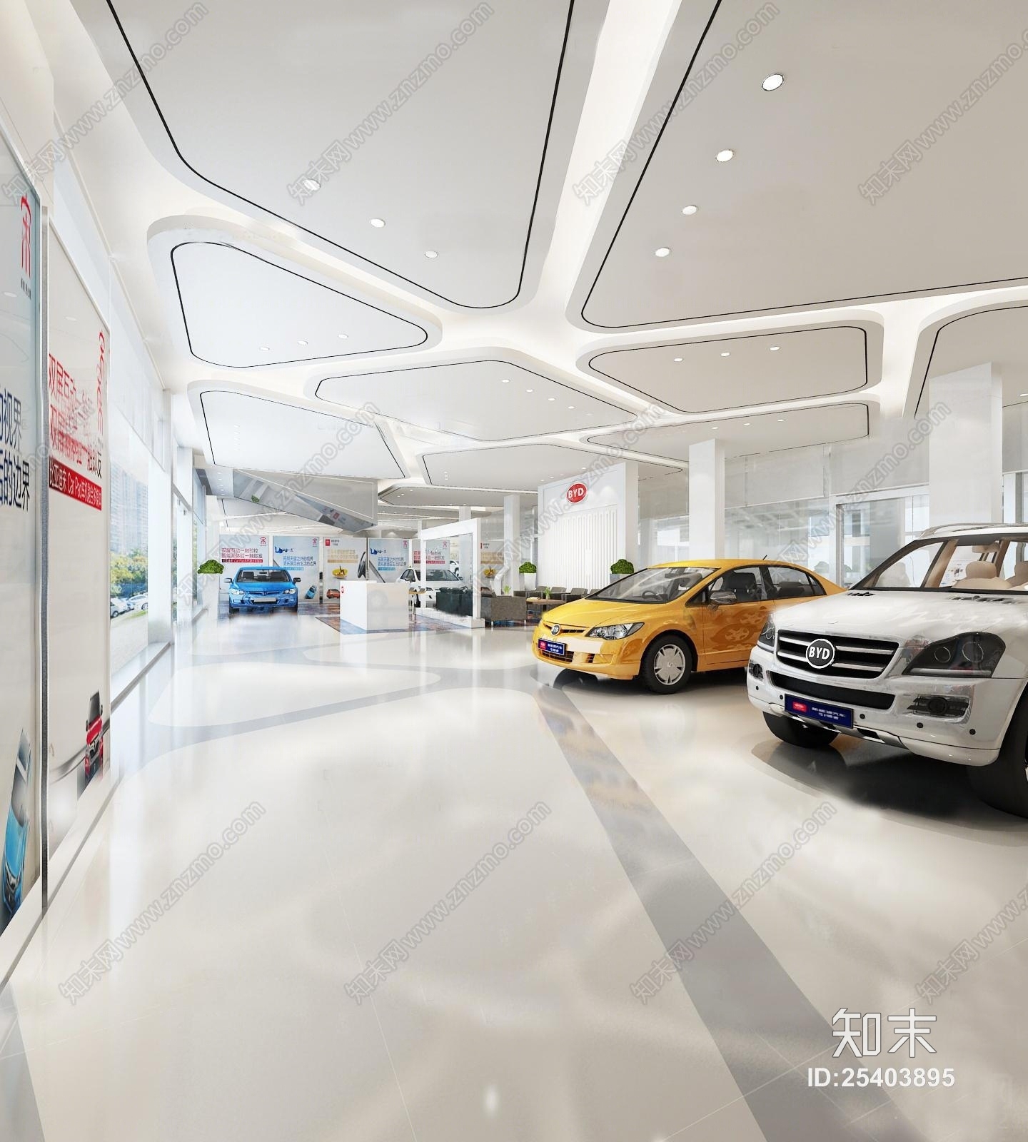 现代汽车4S店展厅3D模型下载【ID:25403895】