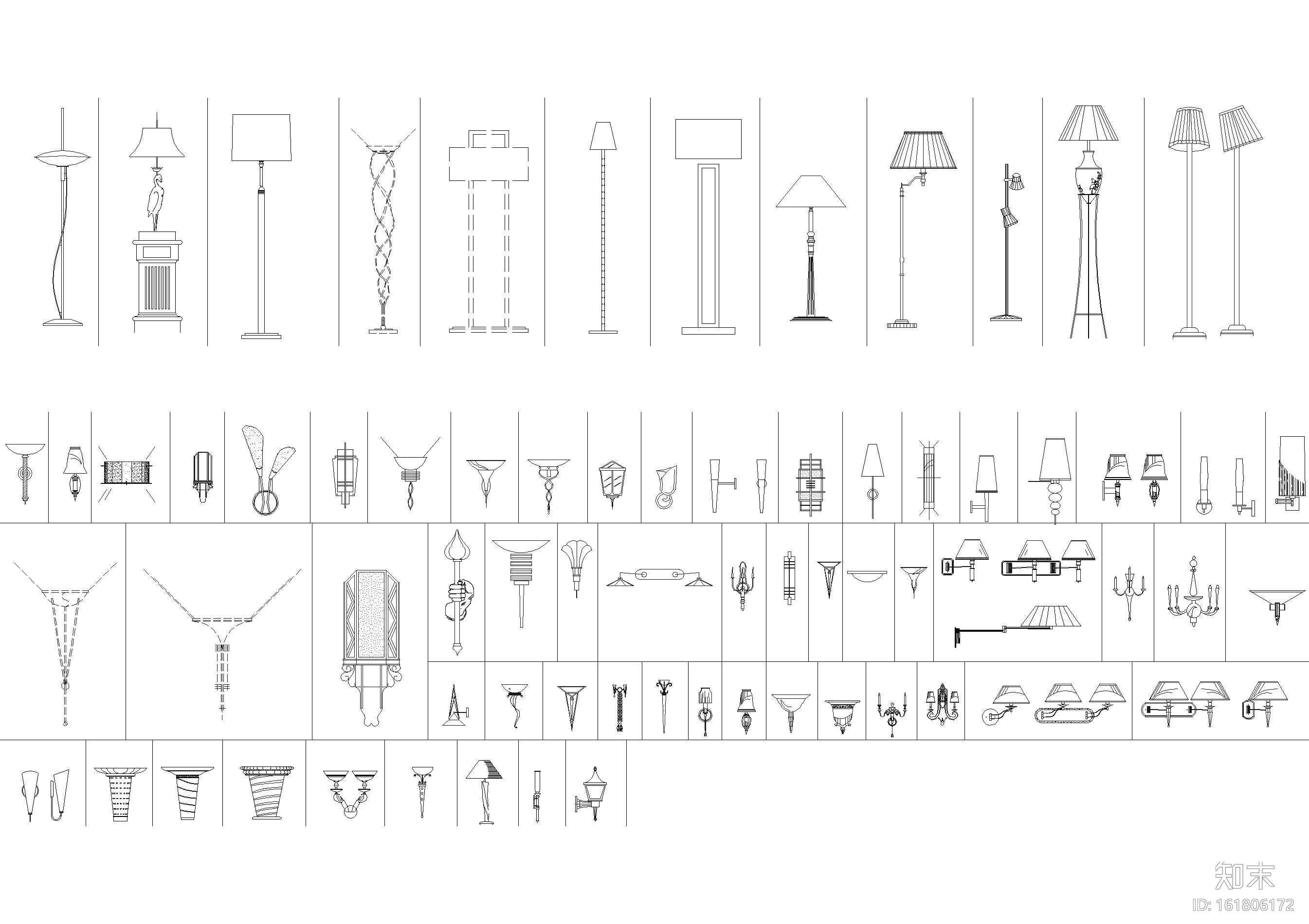 灯具cad施工图下载【ID:161806172】
