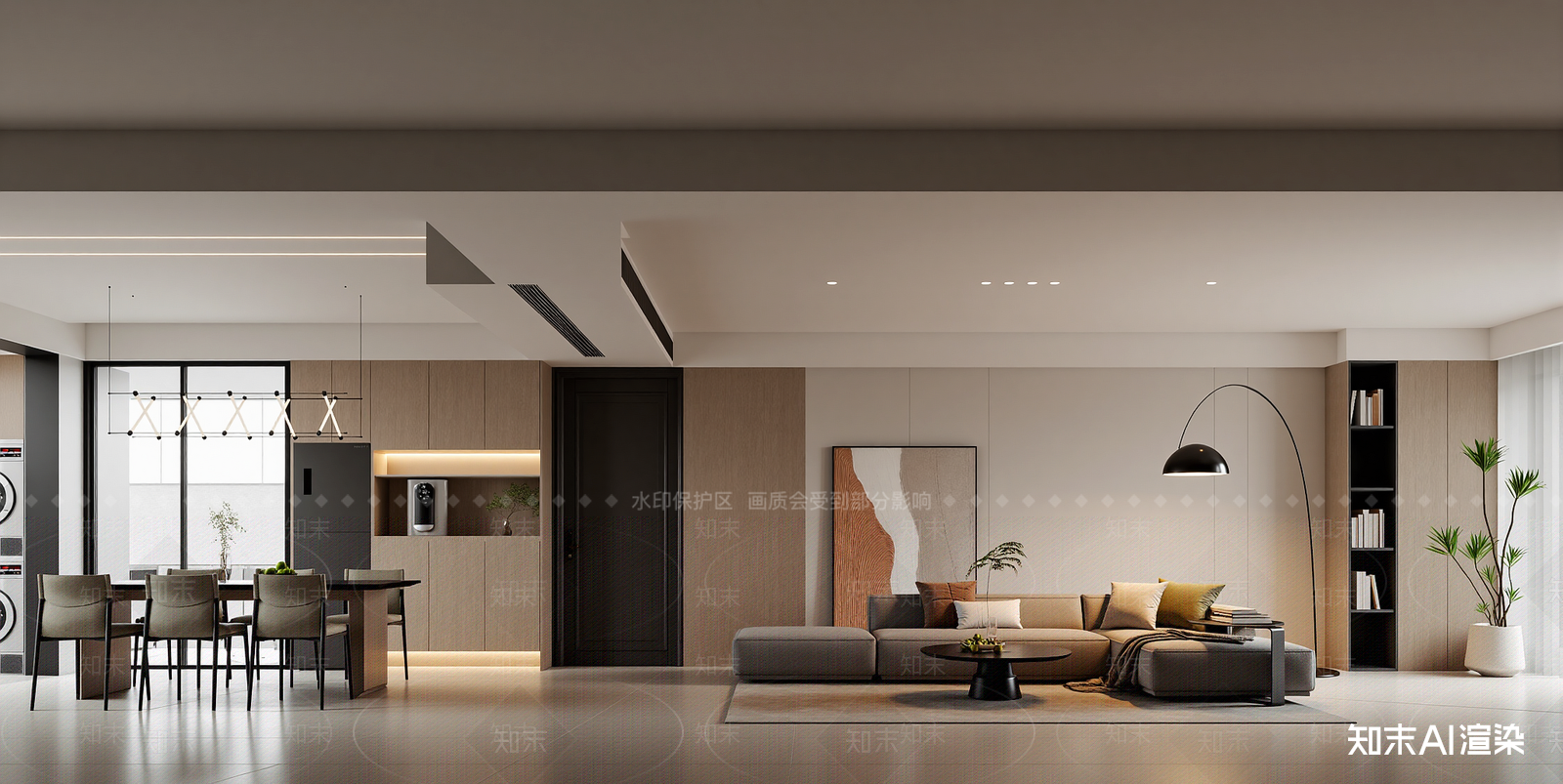 现代客餐厅3D模型下载【ID:1215059570】