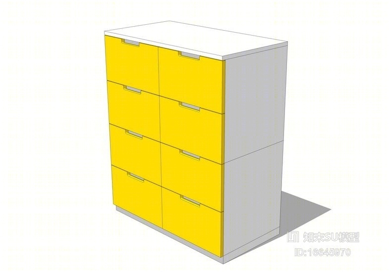 宜家风格斗柜SU模型下载【ID:16645970】