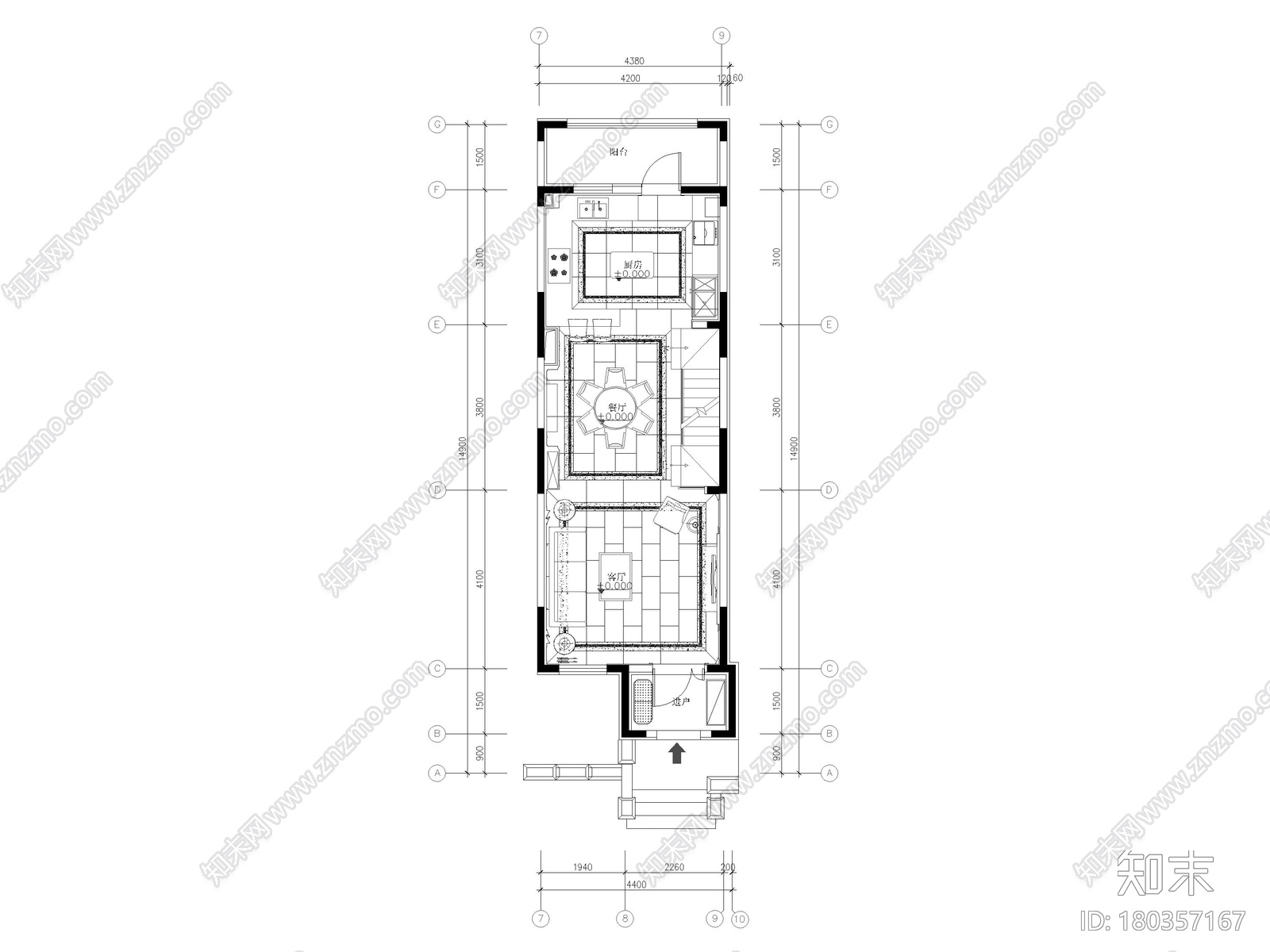 [河北]176㎡现代三居联排别墅样板间施工图施工图下载【ID:180357167】