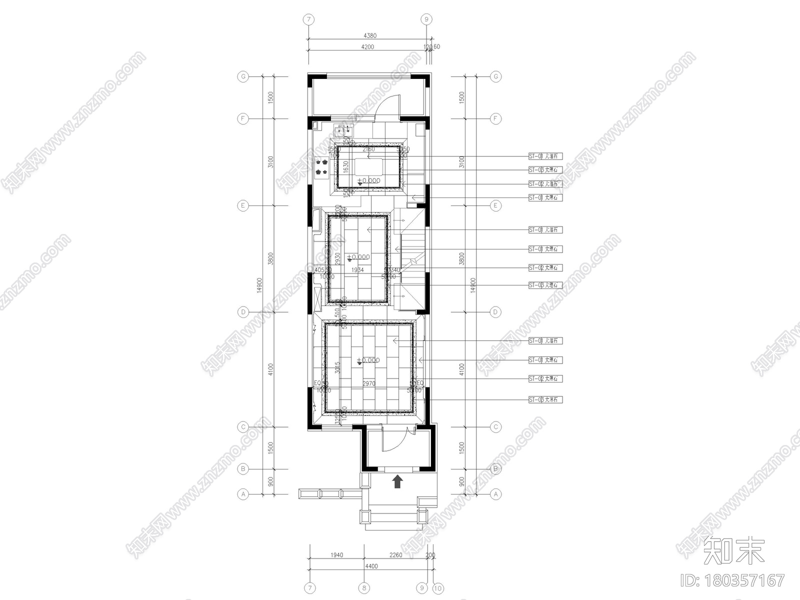 [河北]176㎡现代三居联排别墅样板间施工图施工图下载【ID:180357167】