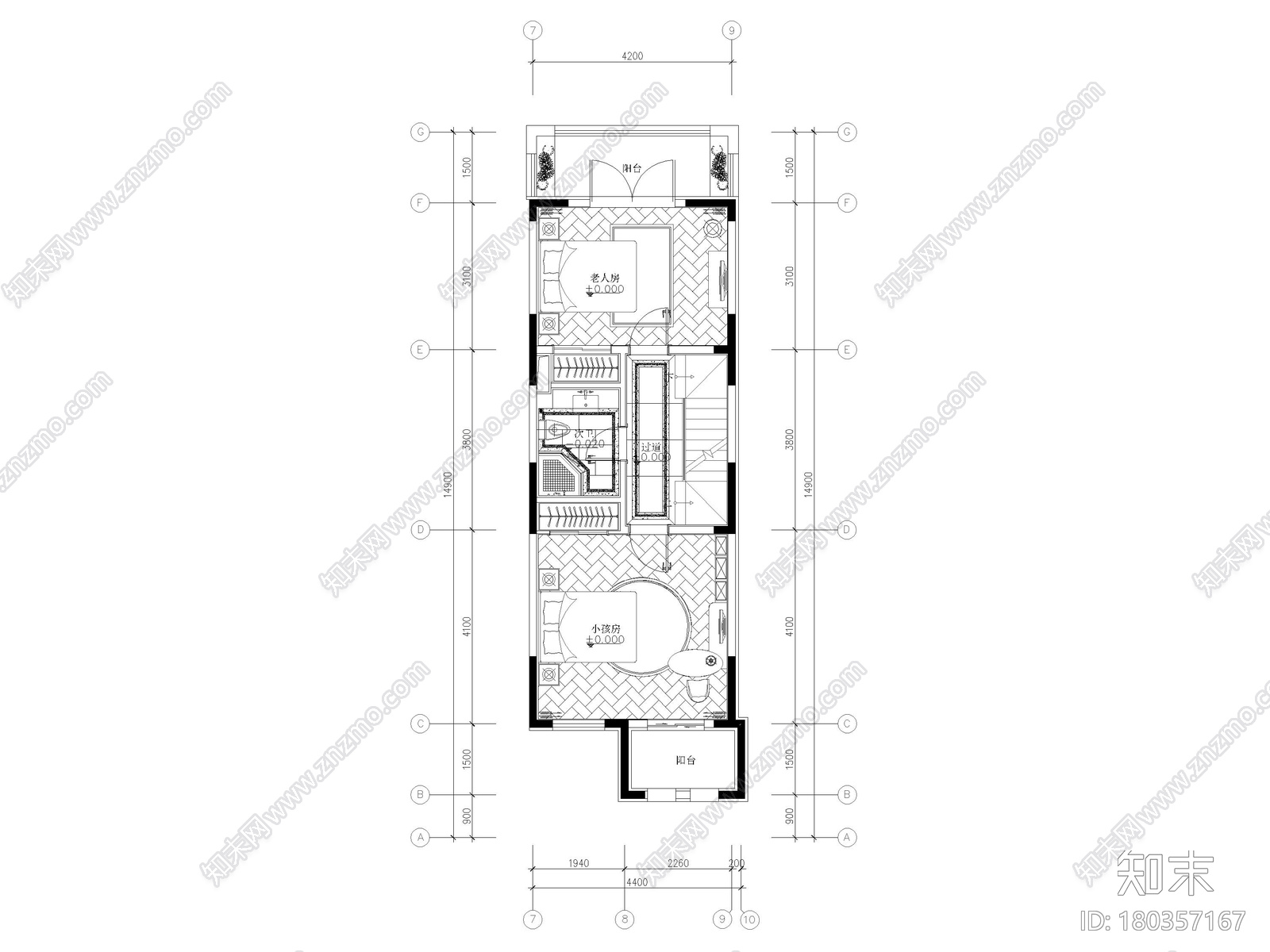 [河北]176㎡现代三居联排别墅样板间施工图施工图下载【ID:180357167】