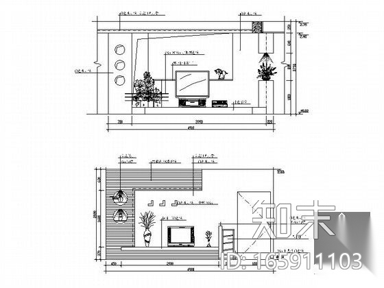 全套客厅立面图CAD图块下载施工图下载【ID:165911103】