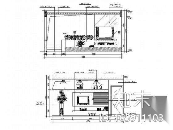 全套客厅立面图CAD图块下载施工图下载【ID:165911103】