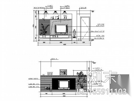 全套客厅立面图CAD图块下载施工图下载【ID:165911103】