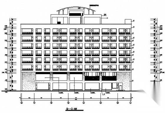 成都某八层商住楼建筑施工图cad施工图下载【ID:149844160】