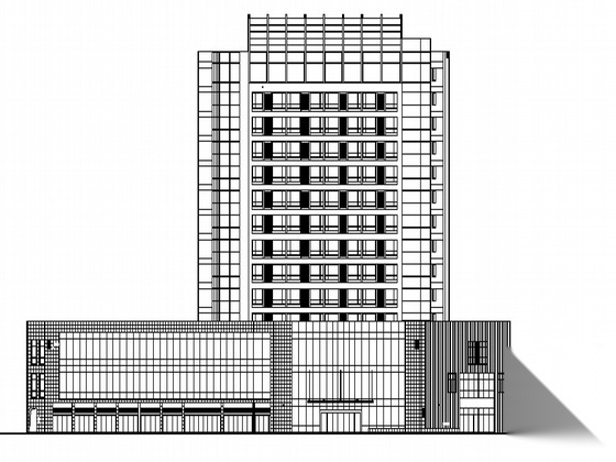 某沿街十四层酒店式公寓建筑施工图施工图下载【ID:164859169】