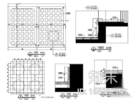 [广东]地知名地产风格三室两厅样板房施工图（含效果）cad施工图下载【ID:166982145】