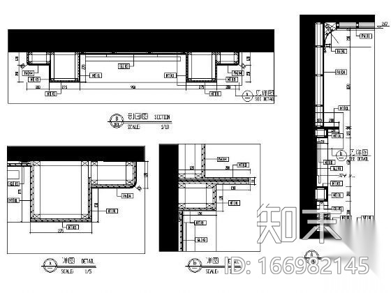 [广东]地知名地产风格三室两厅样板房施工图（含效果）cad施工图下载【ID:166982145】