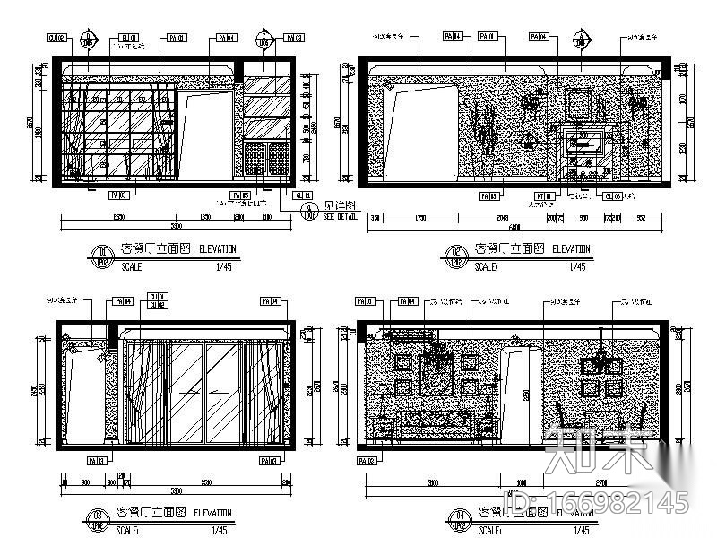 [广东]地知名地产风格三室两厅样板房施工图（含效果）cad施工图下载【ID:166982145】