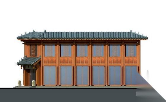 某二层仿古建筑茶楼建筑方案图（含效果图）施工图下载【ID:165946125】