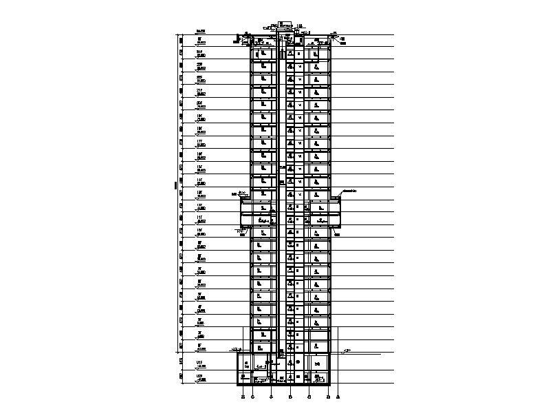 [上海]高层核心筒结构塔式办公综合体建筑施工图cad施工图下载【ID:149958155】