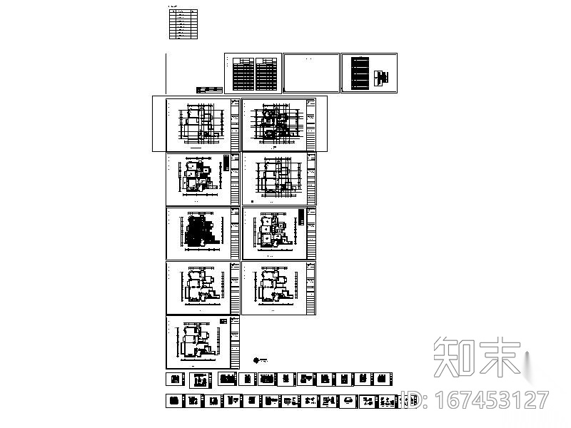 某小区三室两厅家居设计施工图施工图下载【ID:167453127】