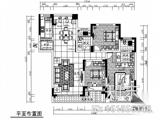 简约现代三居室样板间装修施工图cad施工图下载【ID:161856148】