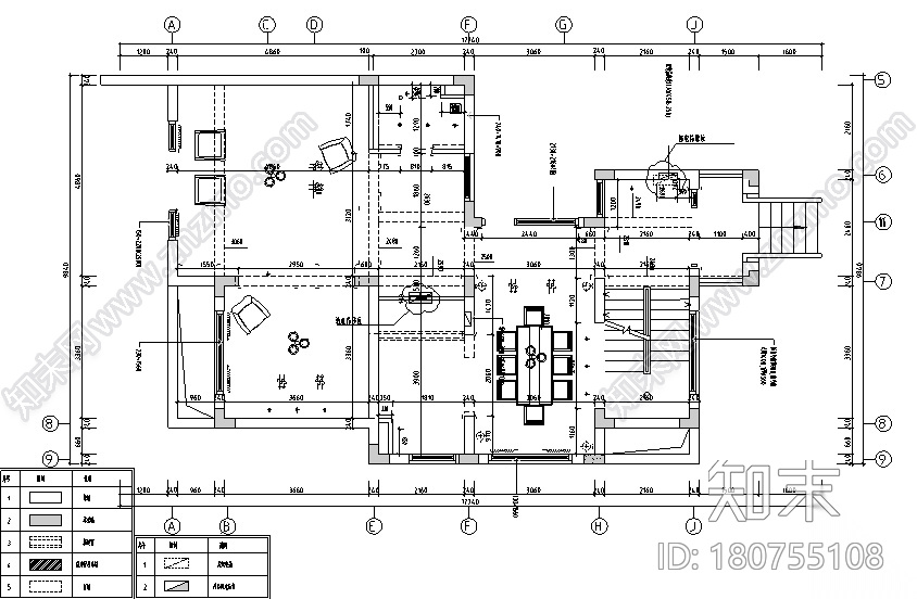 [上海]现代简约风格风景水岸样板房设计施工图（附效果图...cad施工图下载【ID:180755108】