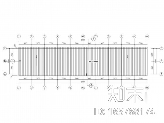 单层砖混结构施工图(夹心屋面板)cad施工图下载【ID:165768174】