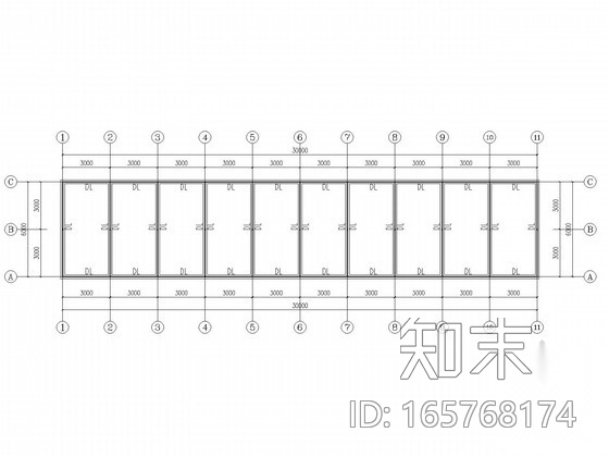 单层砖混结构施工图(夹心屋面板)cad施工图下载【ID:165768174】