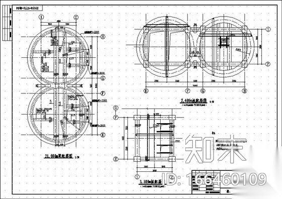 某选煤厂筒仓（方仓）施工图纸cad施工图下载【ID:166460109】