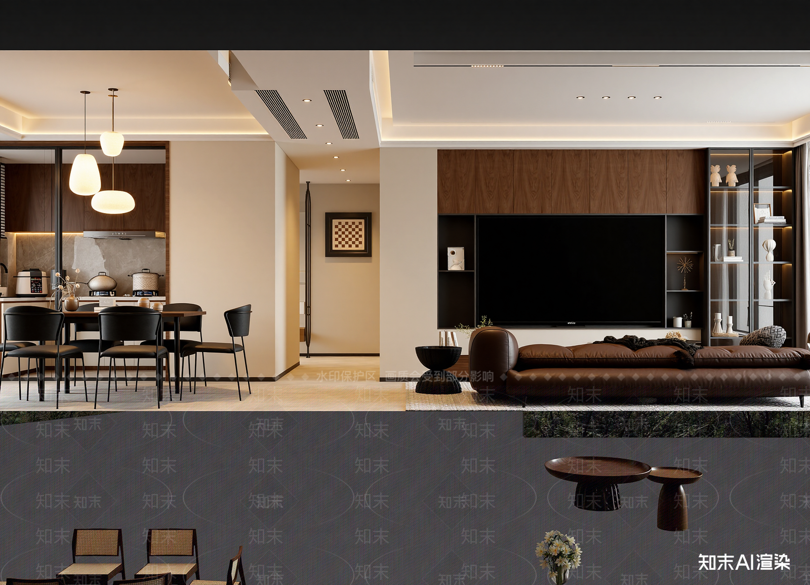 现代客餐厅3D模型下载【ID:1214667192】