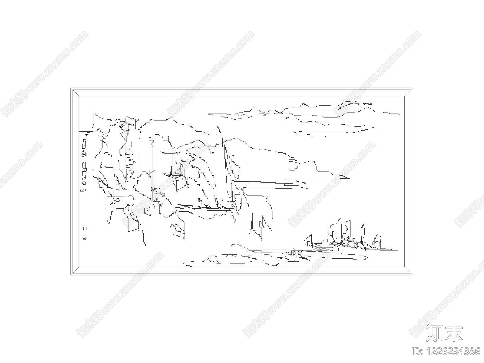 陈设类立面挂画cad施工图下载【ID:1226254386】