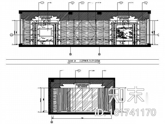 现代办公楼多功能厅室内装修设计图cad施工图下载【ID:161741170】