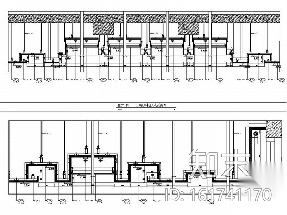 现代办公楼多功能厅室内装修设计图cad施工图下载【ID:161741170】