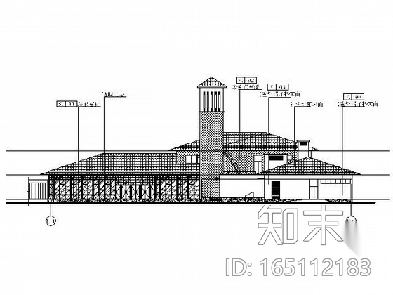 [青岛]8000㎡温泉疗养院施工图（含效果）cad施工图下载【ID:165112183】