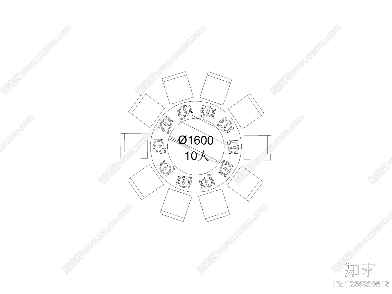 桌子cad施工图下载【ID:1226309812】