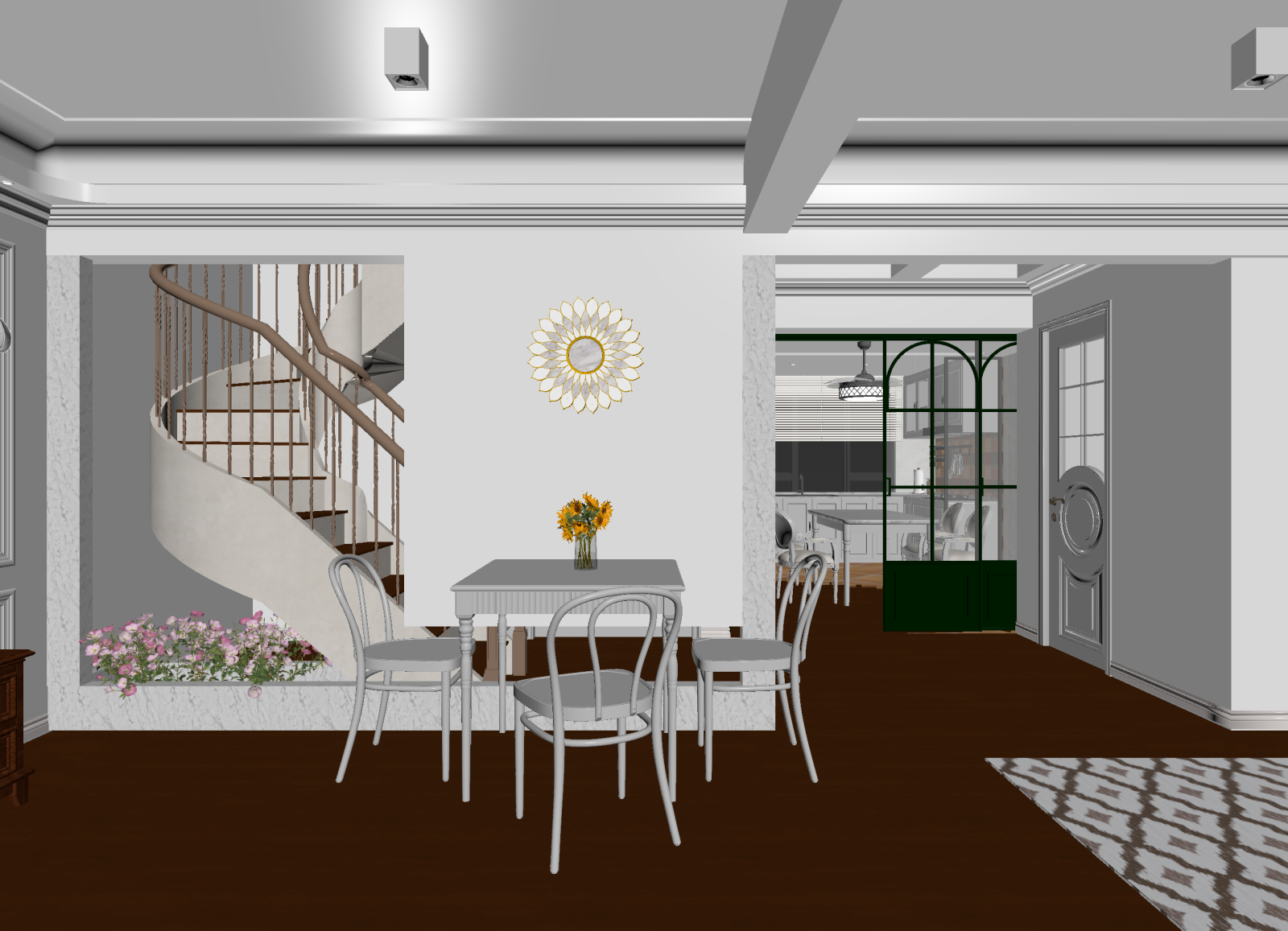 美式别墅餐厅3D模型下载【ID:1214965861】