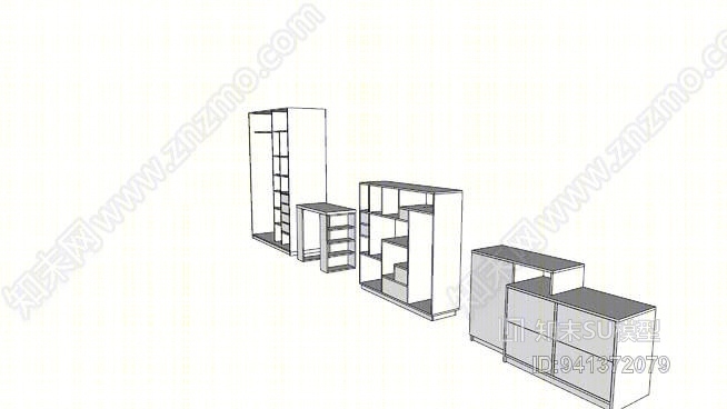 儿童房间家具SU模型下载【ID:941372079】