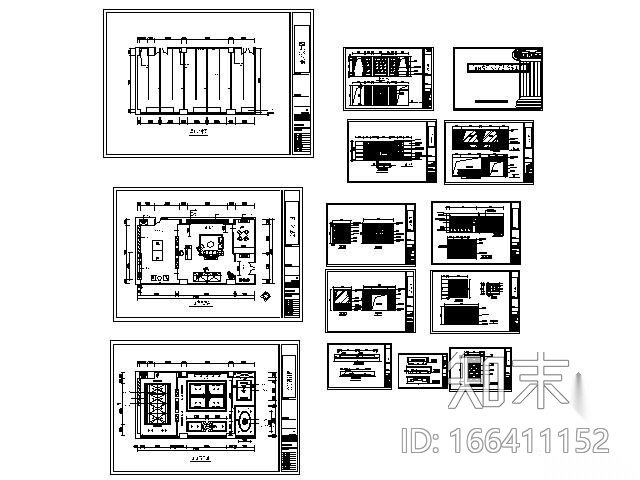 商务楼私家会所装饰图cad施工图下载【ID:166411152】