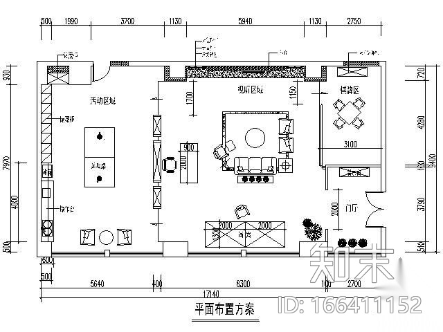 商务楼私家会所装饰图cad施工图下载【ID:166411152】