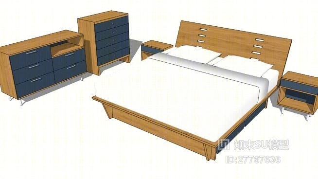 家居主卧室SU模型下载【ID:27767636】