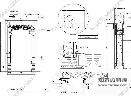 图块/节点欧式客厅入口门套大样施工图下载【ID:832252754】