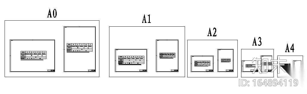 A0-A4国家标准图框cad施工图下载【ID:164894119】