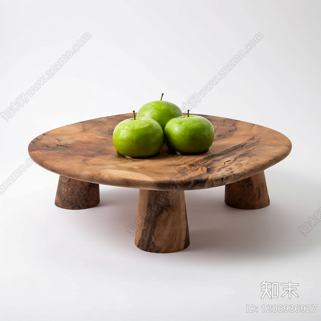 木盘盛青苹果装饰3D模型下载【ID:1206936927】