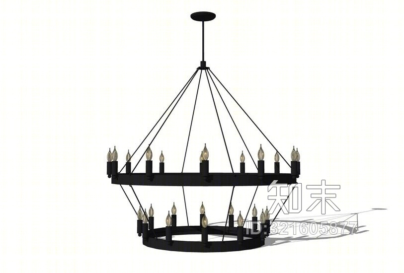烛台吊灯SU模型下载【ID:321605877】