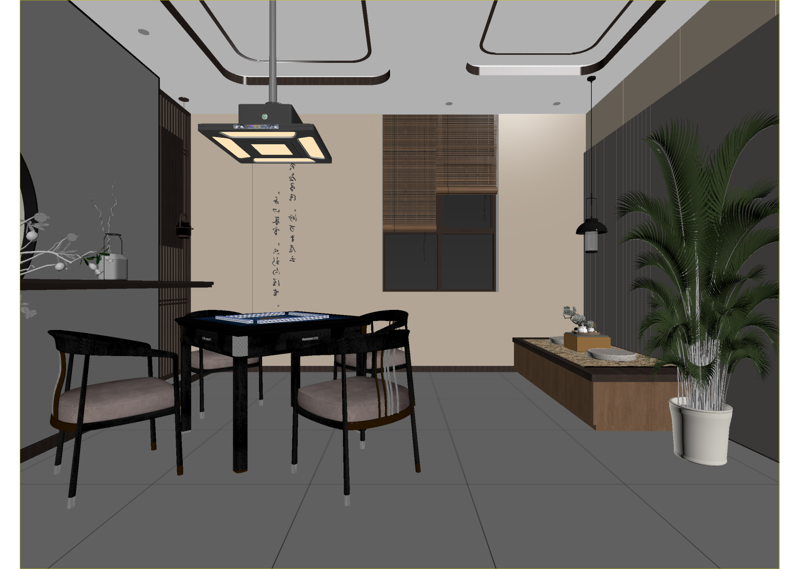 新中式茶室3D模型下载【ID:1214978714】