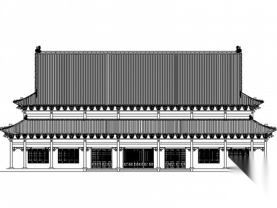 [河北]圆顶古寺宝殿建筑设计施工图cad施工图下载【ID:160729162】