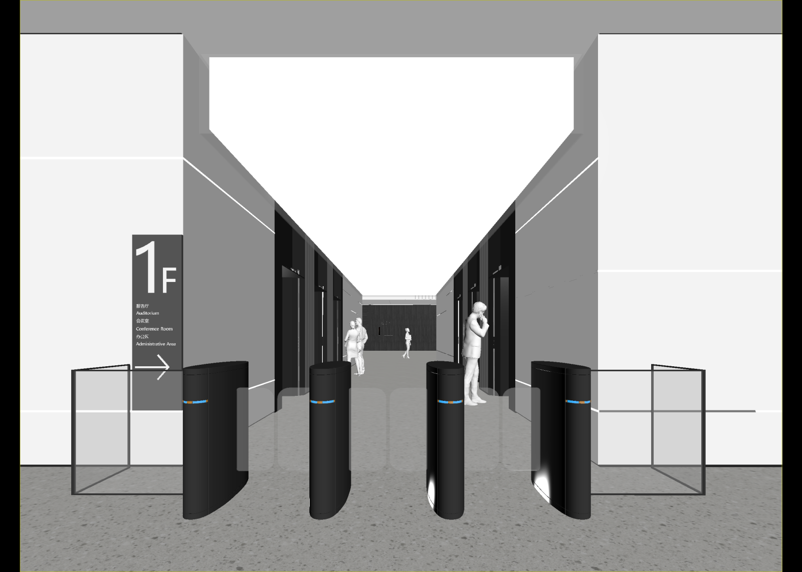 现代办公大厅3D模型下载【ID:1214611886】