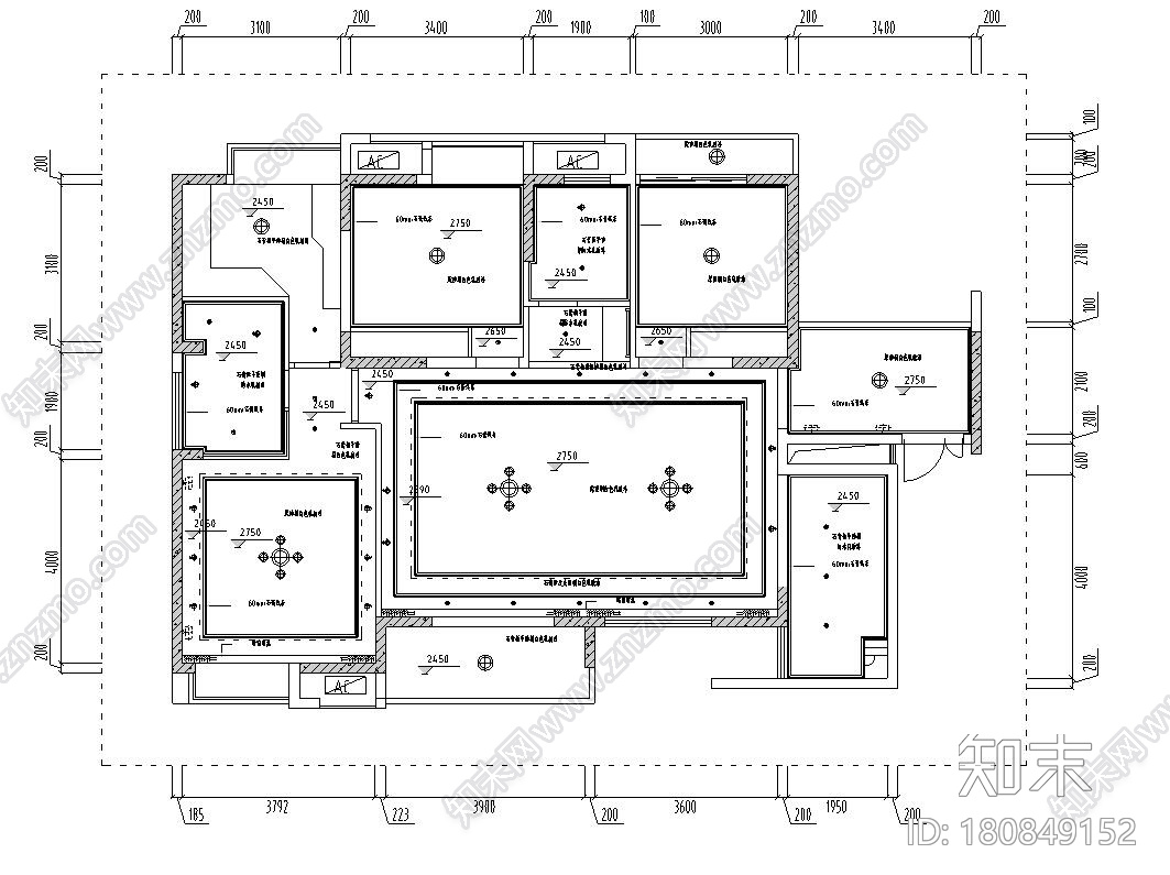 欧式风格156㎡3室2厅2卫住宅装修施工图设计cad施工图下载【ID:180849152】