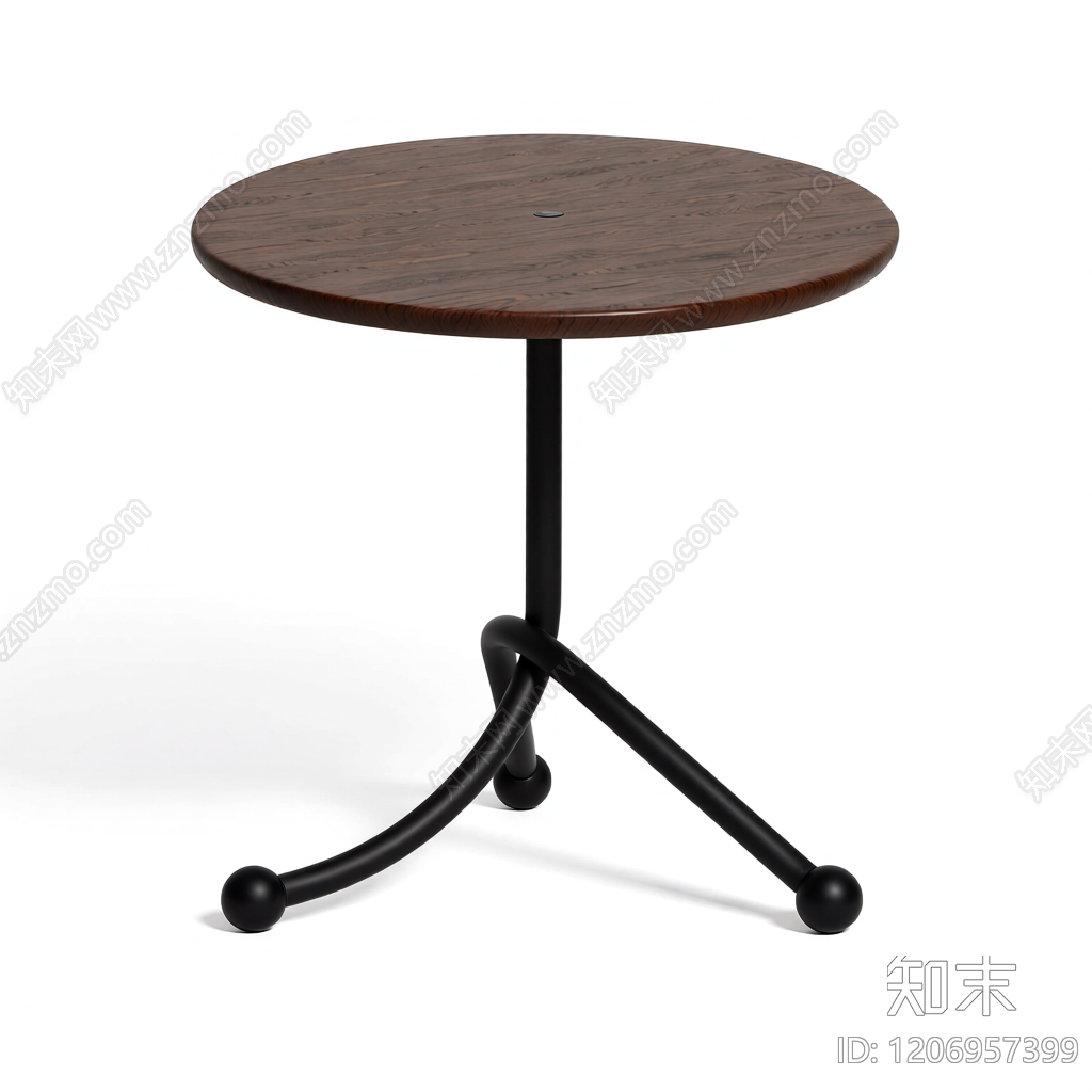 圆形木面桌3D模型下载【ID:1206957399】