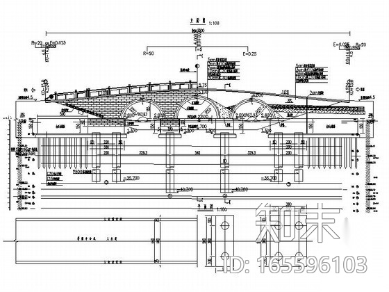[浙江]中心花园桥梁规划设计施工图cad施工图下载【ID:165596103】