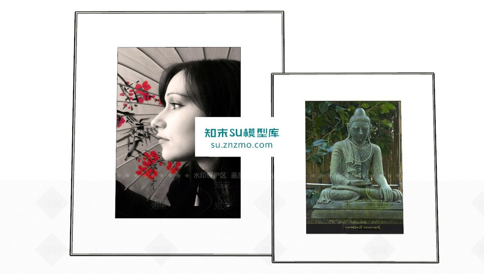 佛教挂画SU模型下载【ID:170621112】