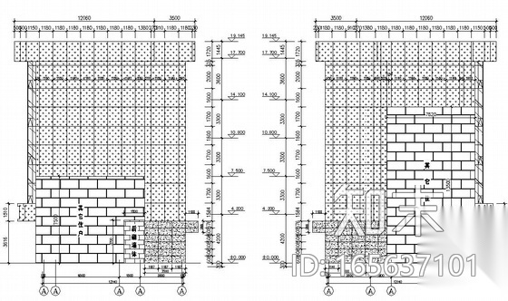 肥西县某办公楼外立面改造幕墙全套设计图cad施工图下载【ID:165637101】