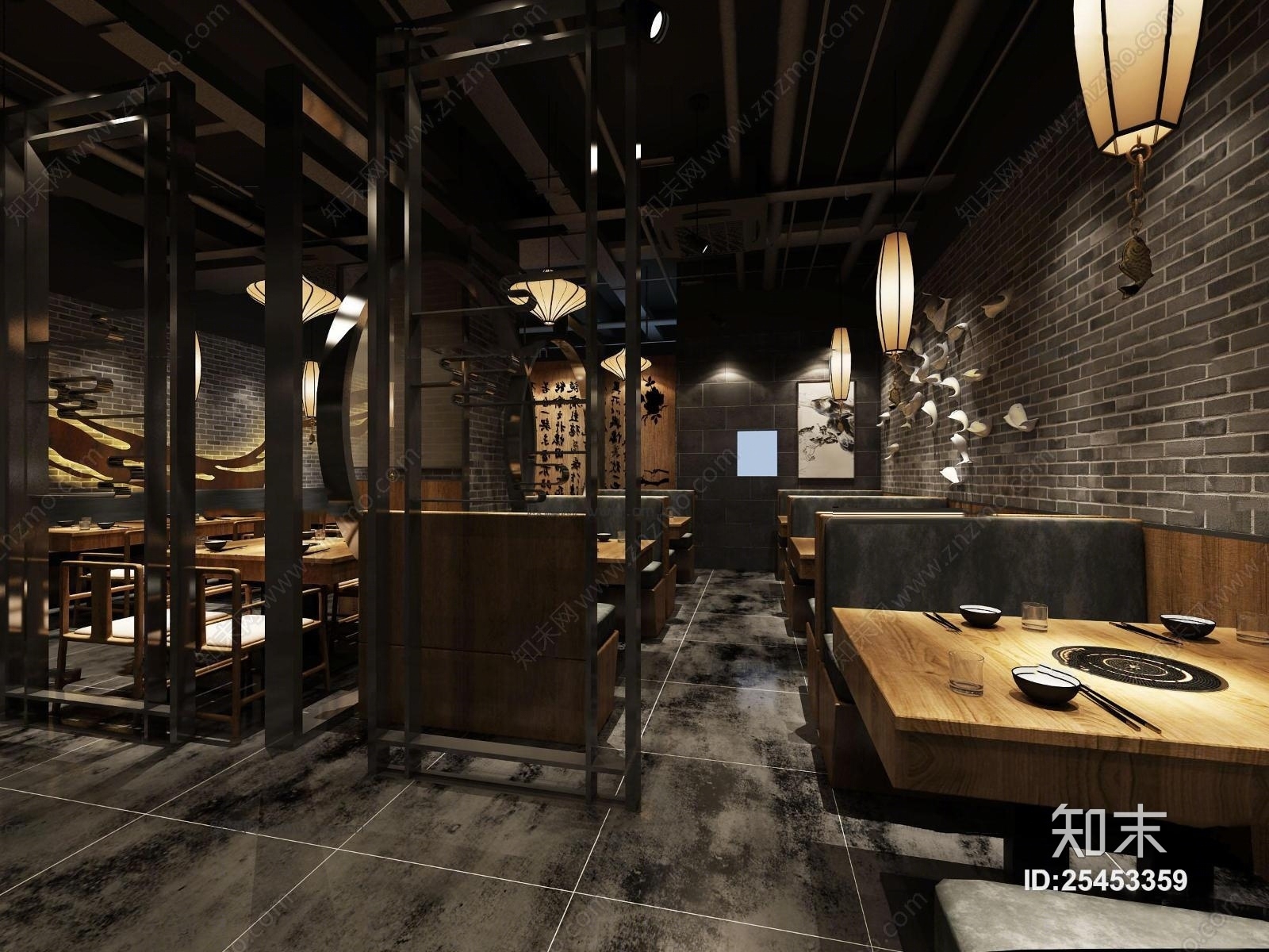 中式自助餐厅3D模型下载【ID:25453359】